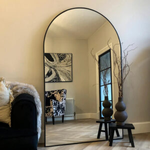 Specchio ad arco in alluminio oversize 200 X 100 cm nero